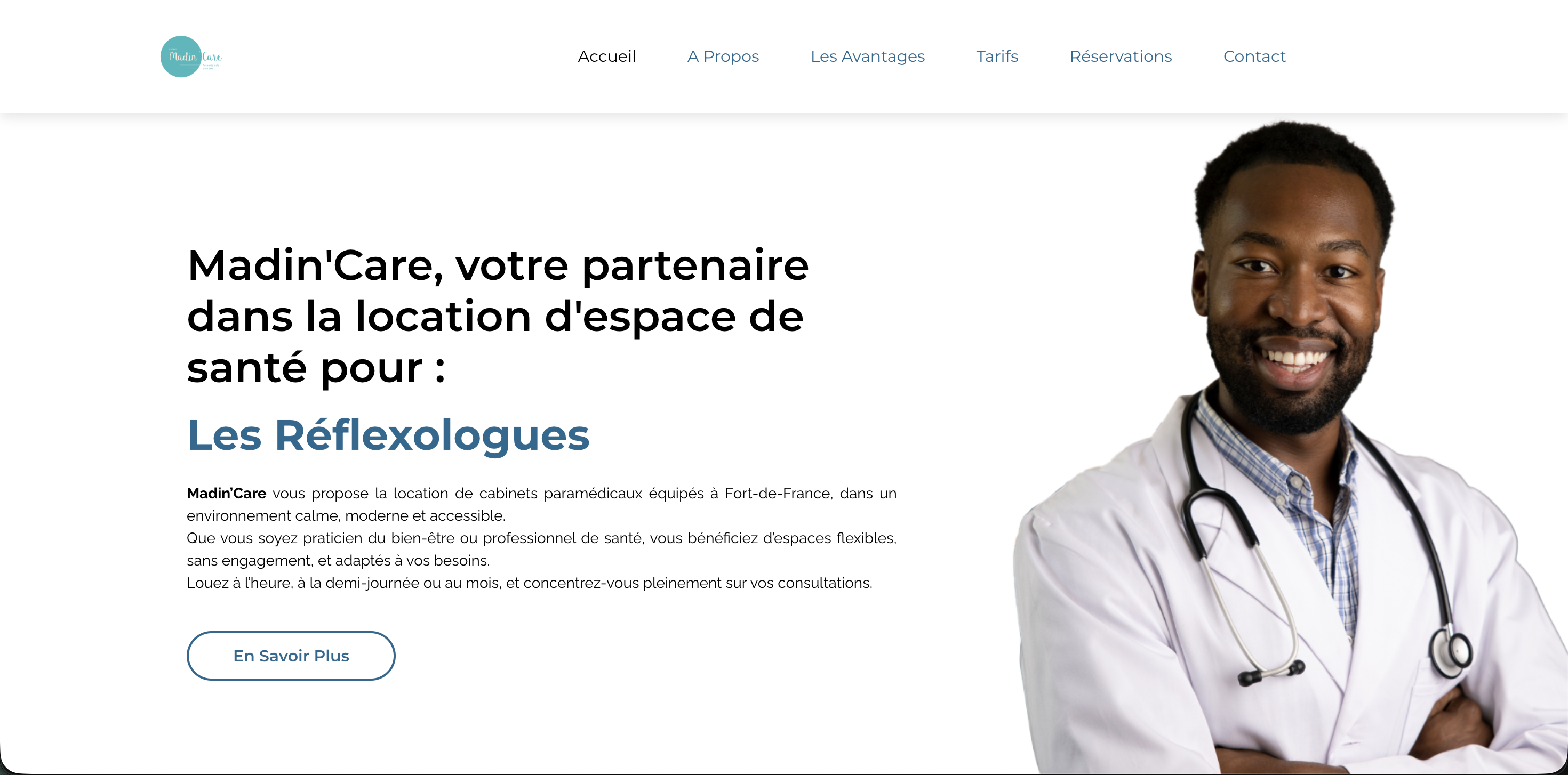 Site vitrine Madin'Care espaces de santé Martinique - BM Consulting FWI